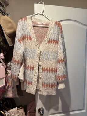 Altar’d State fuzzy Aztec cardigan- size S